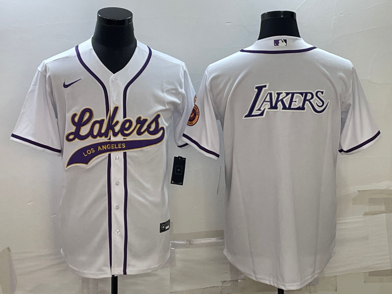 2023 Men Los Angeles Lakers Blank white NBA Jersey style 9